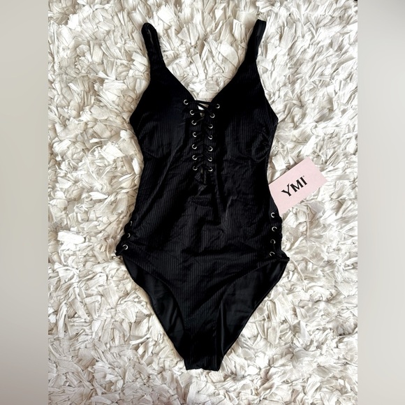 NWT YMI One Piece Ribbed Swimsuit - Picture 2 of 5